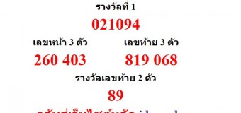 หวยออกงวด 1 กันยายน 2558 (1-09-58) หวยงวดล่าสุด ผลสลากกินแบ่งรัฐบาล