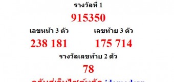 หวยออกงวด 1 ธันวาคม 2558 (1-12-58) หวยงวดล่าสุด ผลสลากกินแบ่งรัฐบาล