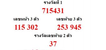 หวยออกงวด 16 สิงหาคม 2560 (16-08-60) หวยงวดล่าสุด ผลสลากกินแบ่งรัฐบาล