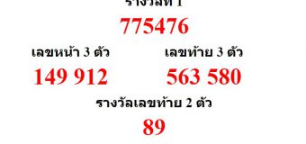 หวยออกงวด 16 สิงหาคม 2562 (16-08-62) หวยงวดล่าสุด ผลสลากกินแบ่งรัฐบาล