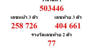 หวยออกงวด 16 มีนาคม 2563 (16-03-63) หวยงวดล่าสุด ผลสลากกินแบ่งรัฐบาล